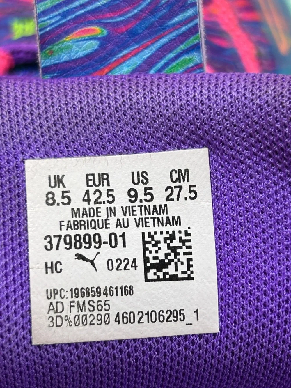 Puma MB.03 Toxic LaMelo Ball Purple Green 379899-01 Men's Size 9.5 Rare "1 of 1" - Picture 7 of 7